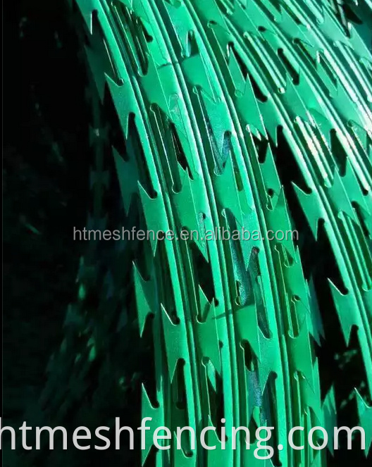 BTO-22 Green Powder Coated Concertina Razor Drut kolczasty